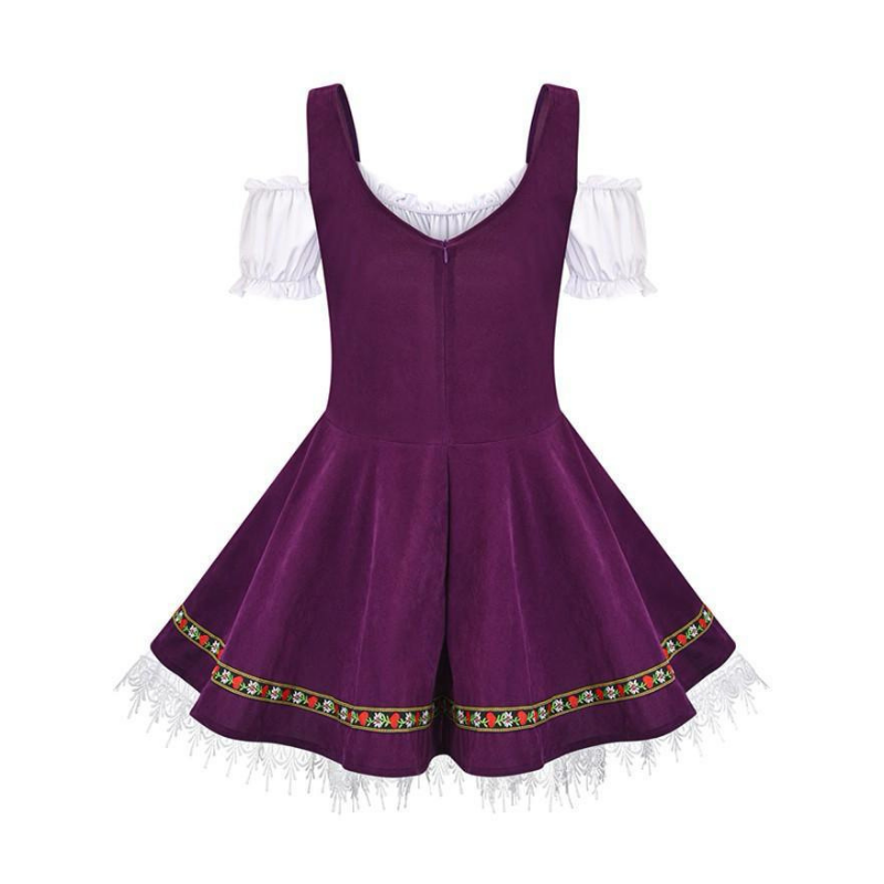 Ladies Mini Oktoberfest Milkmaid Dress - Bavarian Women's Fancy Dress Costume