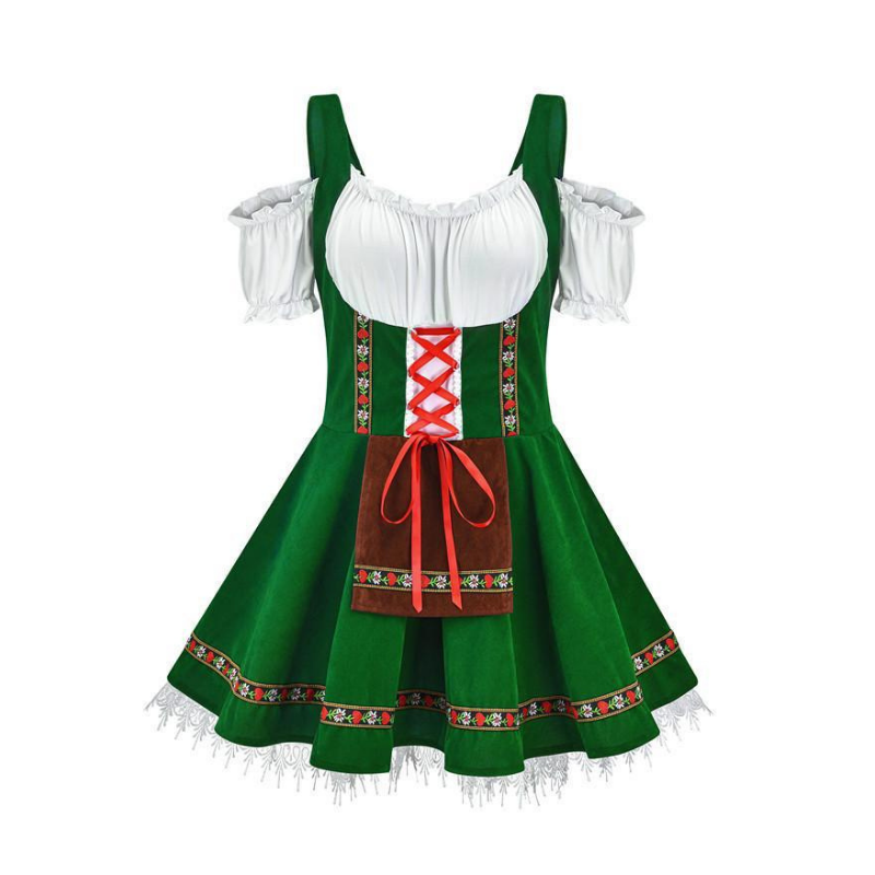 Ladies Mini Oktoberfest Milkmaid Dress - Bavarian Women's Fancy Dress Costume