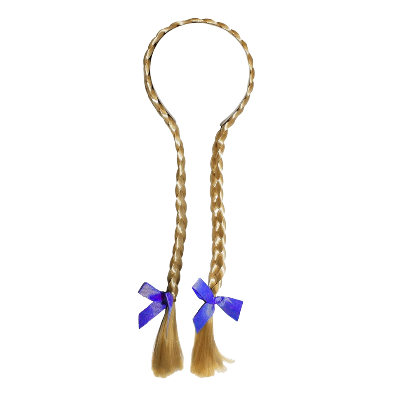 Oktoberfest Hair Plaits - Hair Plaits with Bows on a Headband - Ladies Bavarian German Fancy Dress Accessory