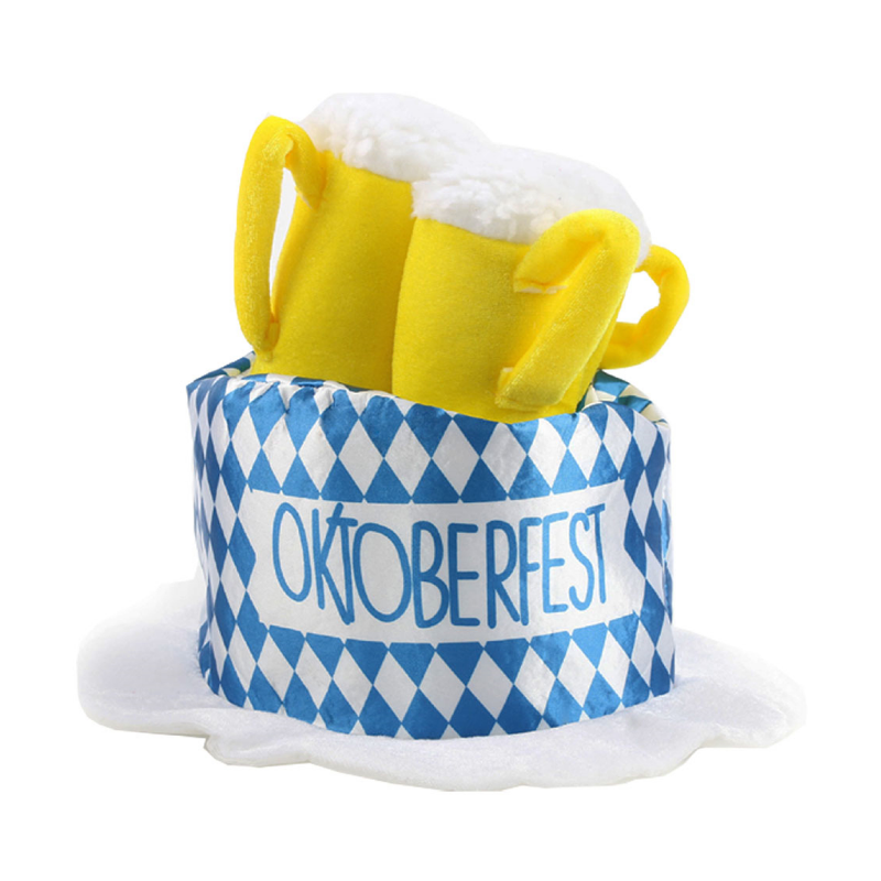 Oktoberfest Beer Stein Hat, Oktoberfest Bavarian Blue & White Hat
